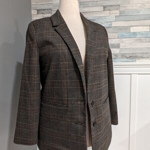 Old Navy Plaid Blazer - Brown and Black